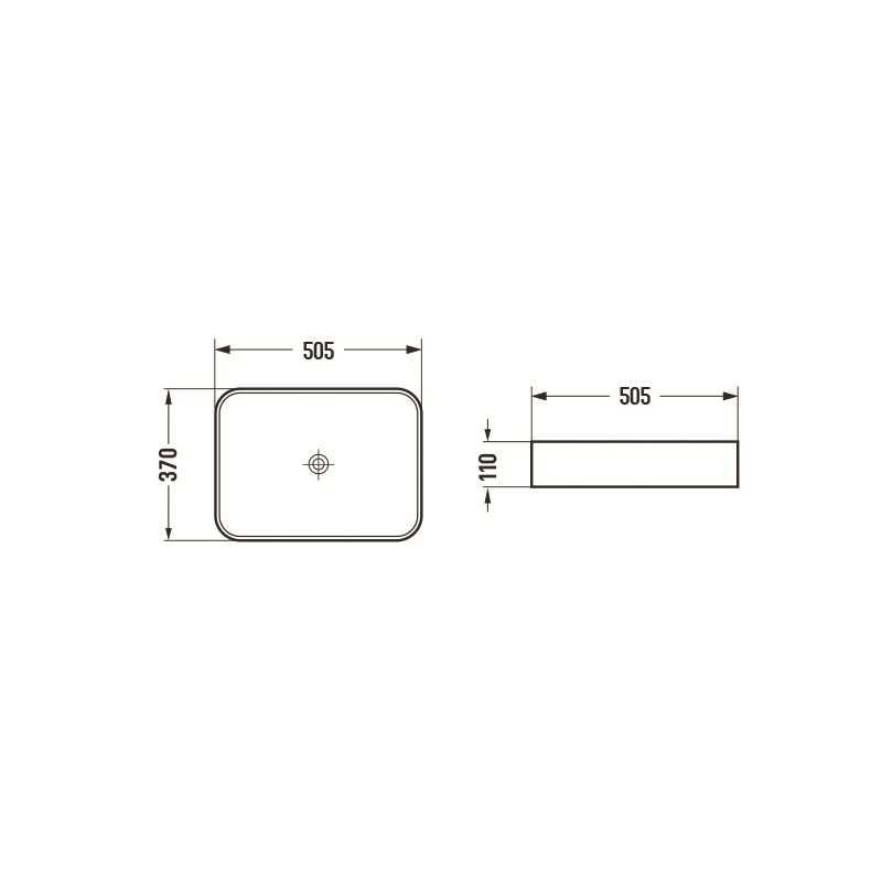 Mexen Vena lavabo à poser 50 x 37 cm, blanc - 22195000