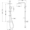 Mexen CQ33 ensemble de douche en saillie avec pomme de douche et robinet thermostatique, noir - 772503395-70