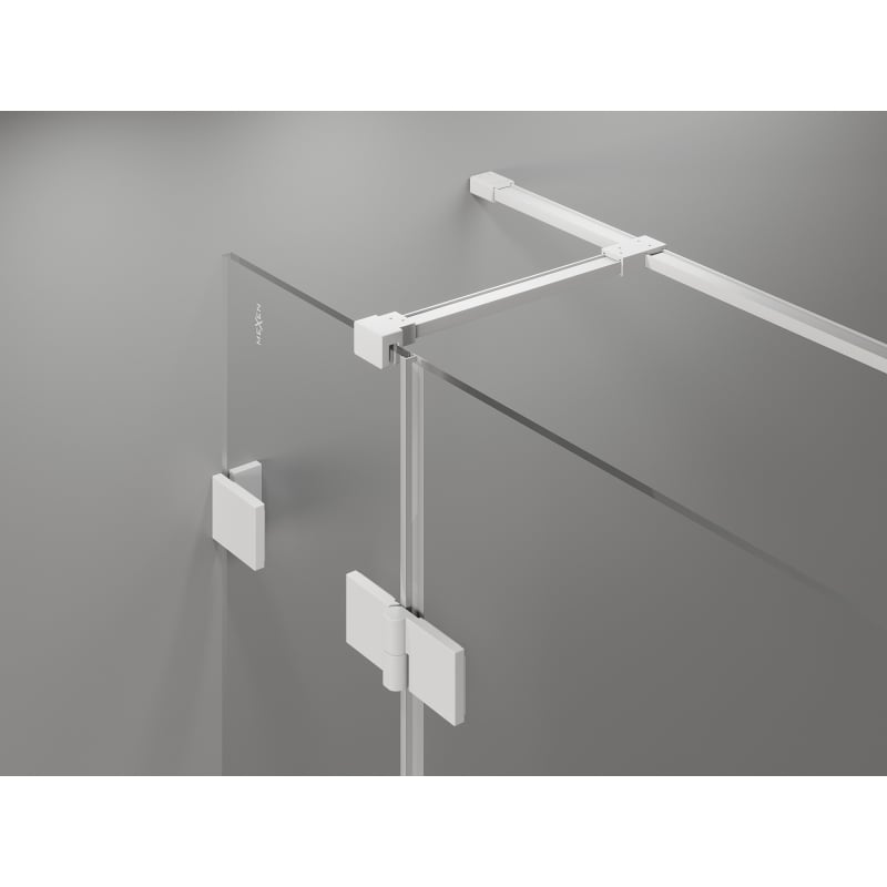 Mexen Lunar T cabine de douche pivotante gauche 70 x 70 cm, transparente, blanche - 834T-070-070-20-00-L