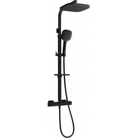 Mexen CQ33 kit de douche apparent avec pommeau de douche et robinet thermostatique, noir - 772503395-70