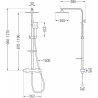 Mexen CQ45 ensemble de douche de surface avec pomme de douche et robinet thermostatique, chrome - 772504595-00
