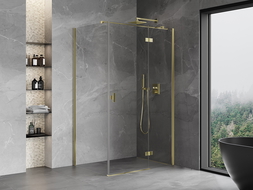 Mexen Mist H T cabine de douche pivotante droite 100 x 80 cm, transparent, doré - 8A5T-100-080-50-00-P
