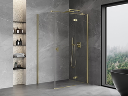 Mexen Mist-H T cabine de douche pivotante droite 110 x 80 cm, transparent, or - 8A5T-110-080-50-00-P