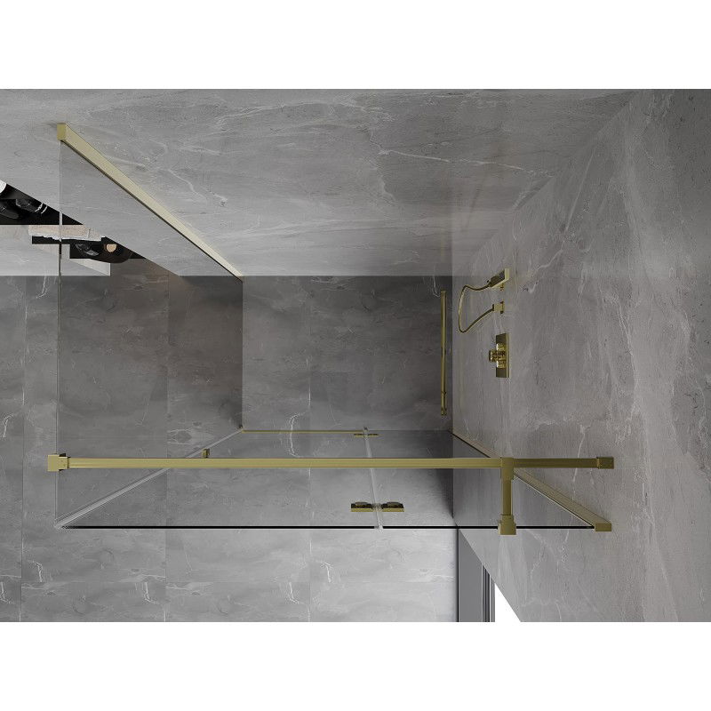 Mexen Mist-H T cabine de douche pivotante droite 120 x 90 cm, transparent, doré - 8A5T-120-090-50-00-P