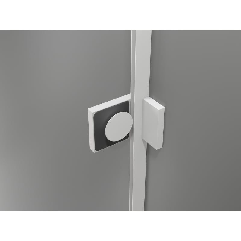 Mexen Lunar T cabine de douche pivotante droite 70 x 70 cm, transparente, blanche - 834T-070-070-20-00-P