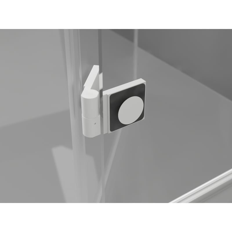 Mexen Lunar T cabine de douche pivotante droite 70 x 70 cm, transparente, blanche - 834T-070-070-20-00-P