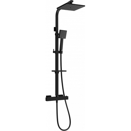 Mexen CQ45 ensemble de douche en saillie avec pommeau de douche et mitigeur thermostatique, noir - 772504595-70