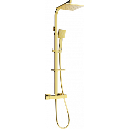 Mexen CQ45 ensemble de douche en saillie avec pomme de douche et robinet thermostatique, doré - 772504595-50