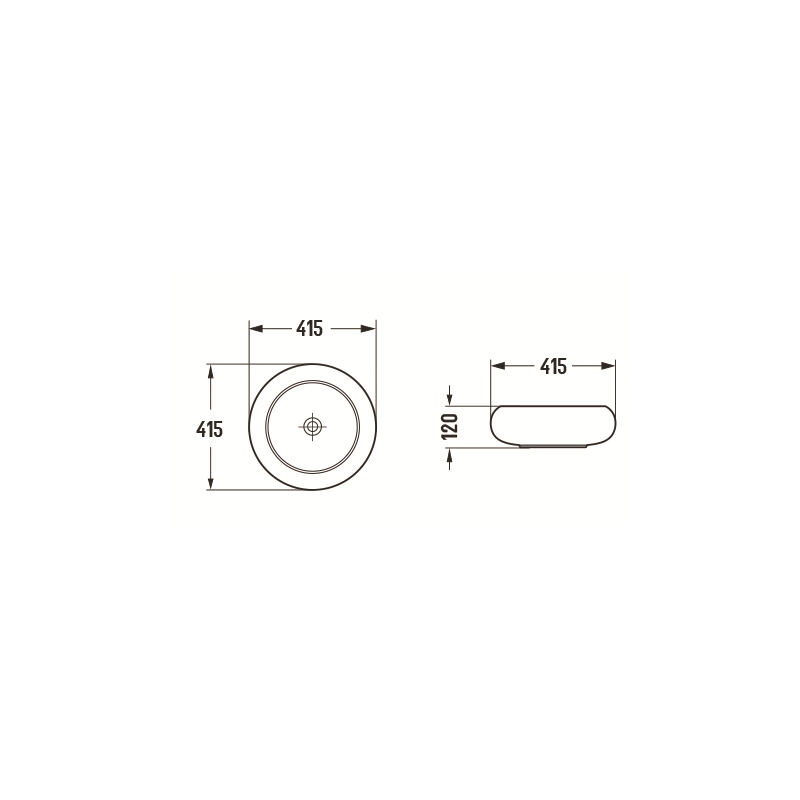 Mexen Lola lavabo sur plan 41 x 41 cm, blanc - 22214100