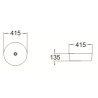 Mexen Lana lavabo sur plan 41 x 41 cm, blanc - 22234100