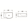 Mexen Mista lavabo sur plan droit 40 x 28 cm, blanc - 22174000R