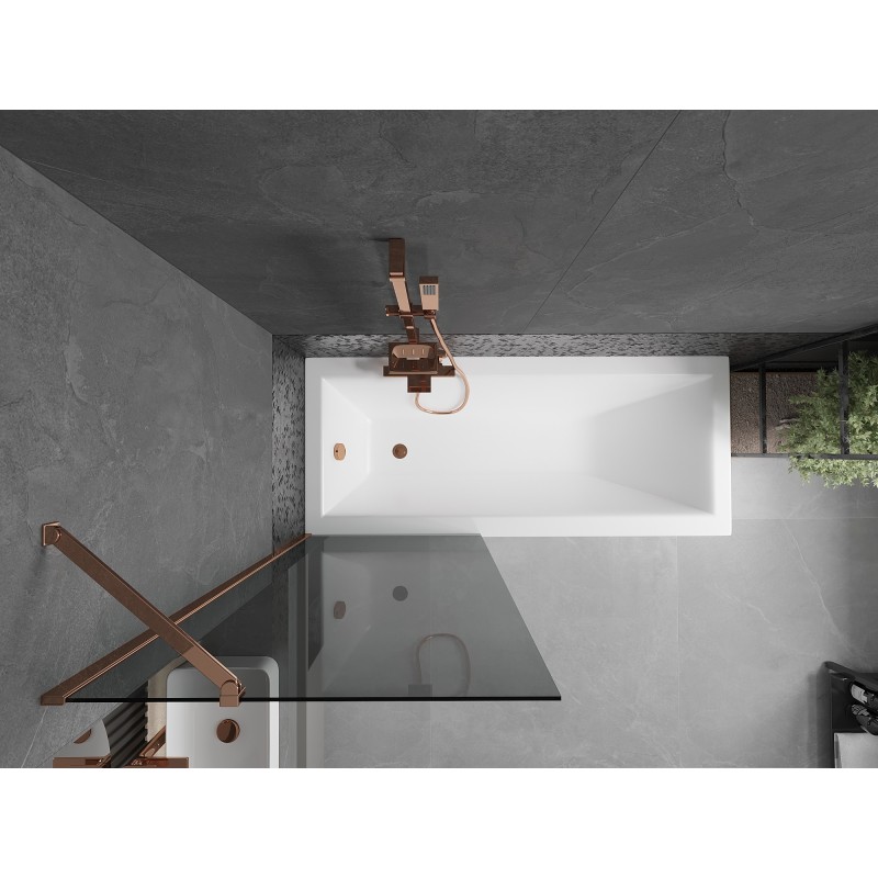 Mexen Next paroi de baignoire 1-volet 70 x 150 cm, graphite, or rose - 895-070-000-00-40-60