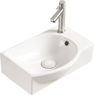 Mexen Mista lavabo en céramique posé à gauche 40 x 28 cm, blanc - 22174000L