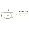Mexen Mista lavabo de comptoir gauche 40 x 28 cm, Noir mat - 22174085L