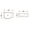 Mexen Mista lavabo sur plan gauche 40 x 28 cm, noir mat - 22174085L
