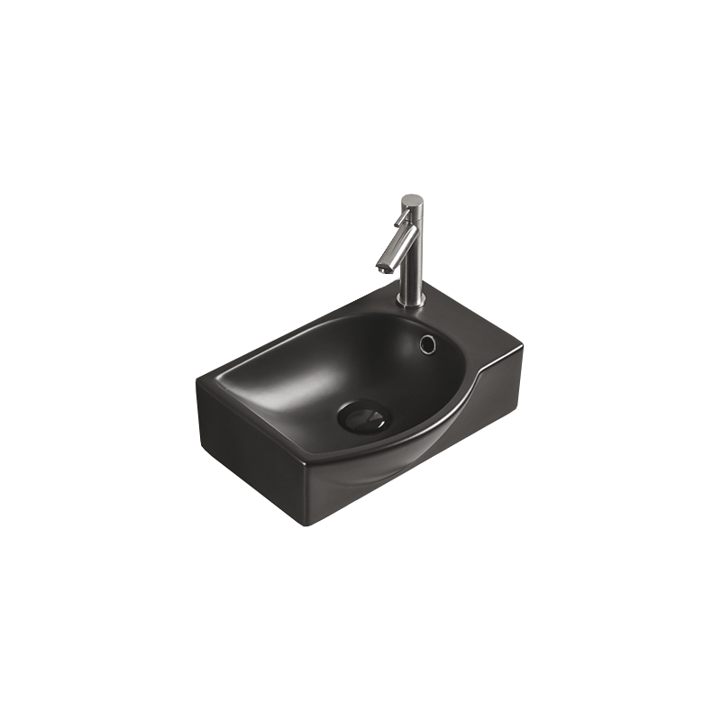 Mexen Mista lavabo à poser gauche 40 x 28 cm, noir mat - 22174085L