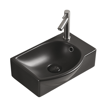Mexen Mista lavabo de comptoir gauche 40 x 28 cm, Noir mat - 22174085L