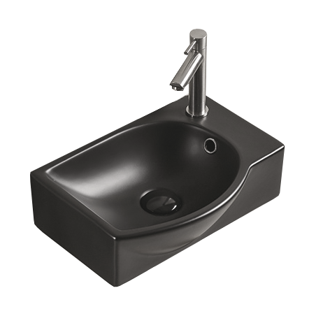Mexen Mista lavabo sur plan gauche 40 x 28 cm, noir mat - 22174085L