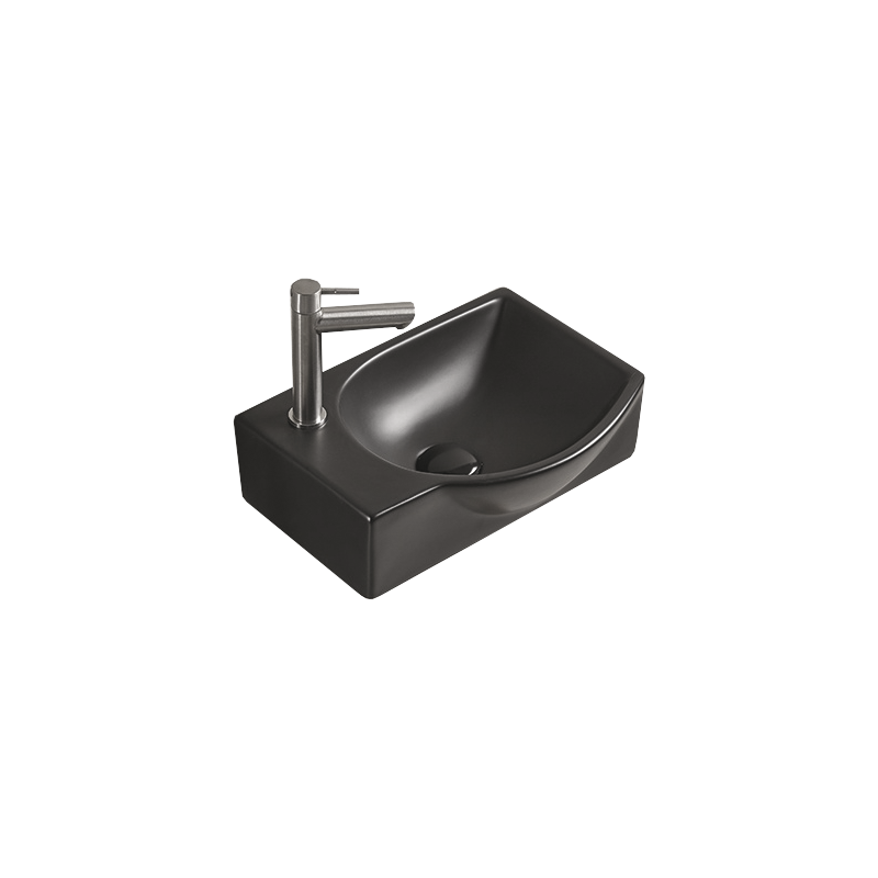 Mexen Mista lavabo de comptoir droit 40 x 28 cm, Noir mat - 22174085R