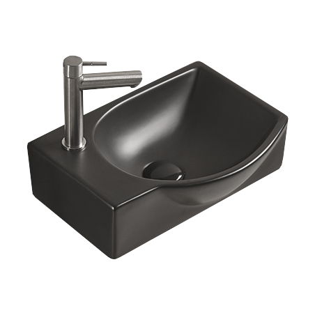 Mexen Mista lavabo de comptoir droit 40 x 28 cm, Noir mat - 22174085R