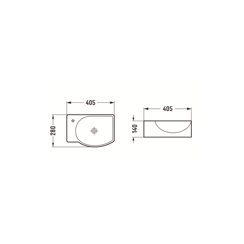 Mexen Mista lavabo à poser droit 40 x 28 cm, noir mat - 22174085R