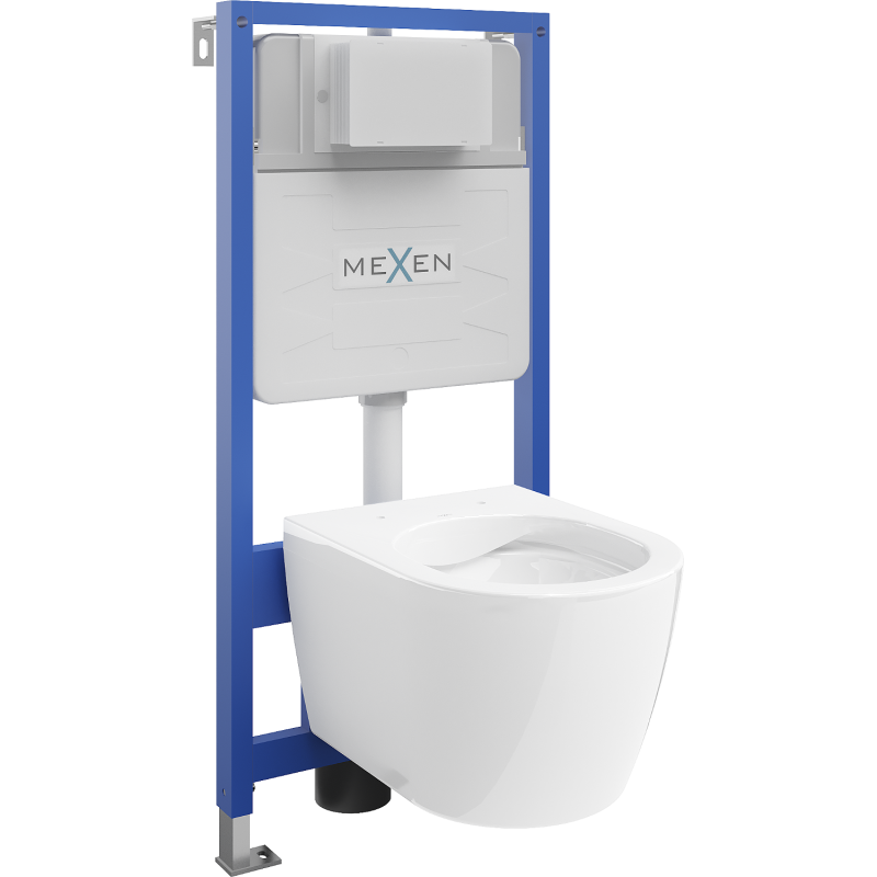 Mexen ensemble encastré WC cadre Fenix Slim avec cuvette WC Carmen, blanc brillant - 6103388XX00