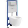 Mexen Carmen ensemble encastré WC cadre Fenix Slim avec cuvette WC, blanc brillant - 6103388XX00