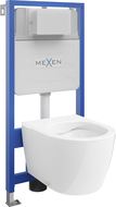 Mexen ensemble encastré WC cadre Fenix Slim avec cuvette WC Carmen, blanc brillant - 6103388XX00