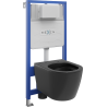 Mexen ensemble encastré WC cadre Fenix Slim avec cuvette WC Carmen, noir mat - 6103388XX85
