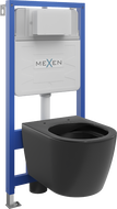 Mexen ensemble encastré WC cadre Fenix Slim avec cuvette WC Carmen, noir mat - 6103388XX85