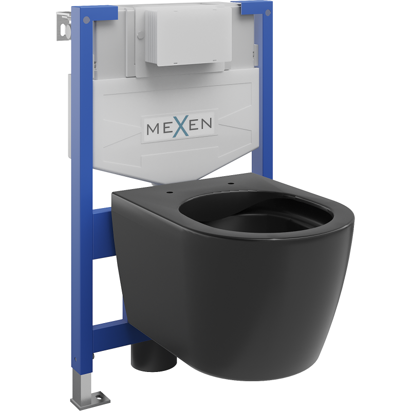 Ensemble encastré WC cadre Fenix XS-F avec cuvette WC Carmen, noir mat - 6803388XX85