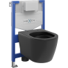 Ensemble encastré WC cadre Fenix XS-F avec cuvette WC Carmen, noir mat - 6803388XX85