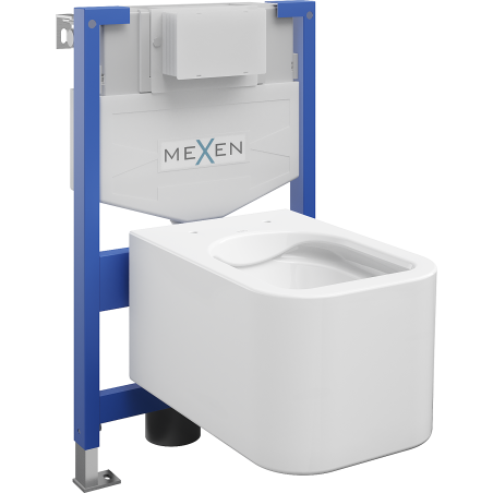Mexen Elis ensemble encastré WC bâti-support Fenix XS-F avec cuvette WC, blanc brillant - 6803391XX00