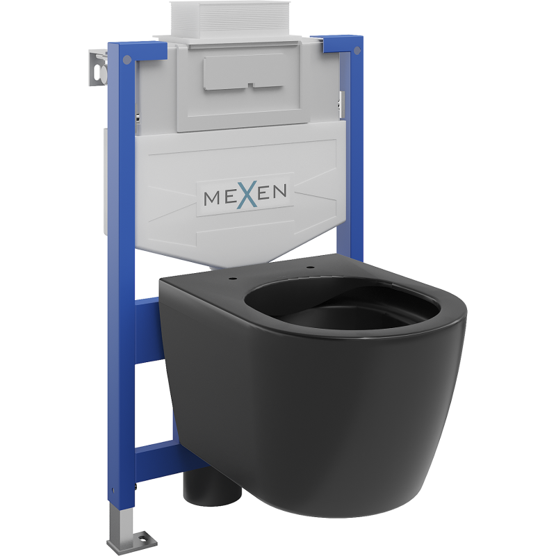Mexen ensemble encastré WC bâti-support Fenix XS-U avec cuvette WC Carmen, noir mat - 6853388XX85
