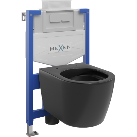 Mexen ensemble encastré WC bâti-support Fenix XS-U avec cuvette WC Carmen, noir mat - 6853388XX85