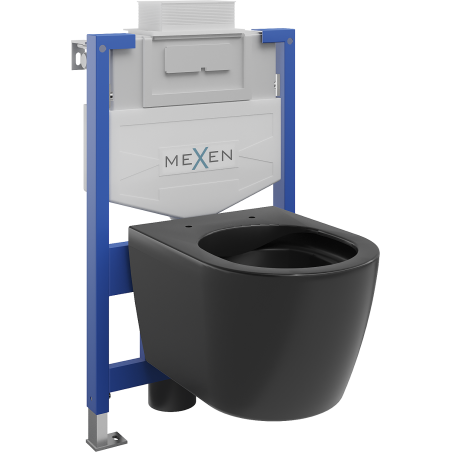 Mexen ensemble WC encastré bâti-support Fenix XS-U avec cuvette WC Carmen, noir mat - 6853388XX85