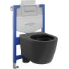 Mexen ensemble encastré WC bâti-support Fenix XS-U avec cuvette WC Carmen, noir mat - 6853388XX85