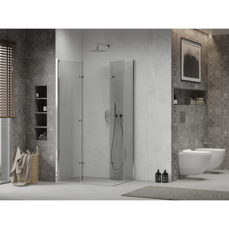 Mexen Lima Duo cabine de douche pliante 90 x 80 cm, transparent, chrome - 856-090-080-02-00