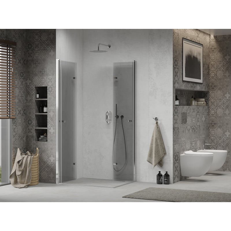 Mexen Lima Duo cabine de douche pliante 90 x 80 cm, transparent, chrome - 856-090-080-02-00
