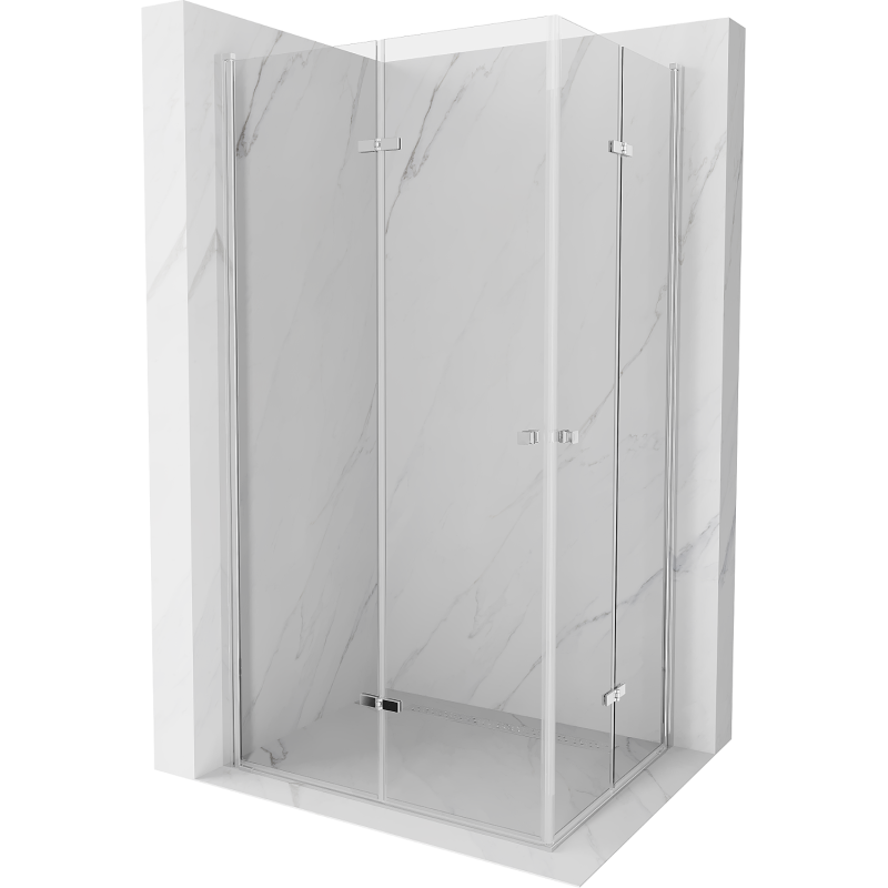 Mexen Lima Cabine de douche Duo pliante 100 x 80 cm, transparent, chrome - 856-100-080-02-00