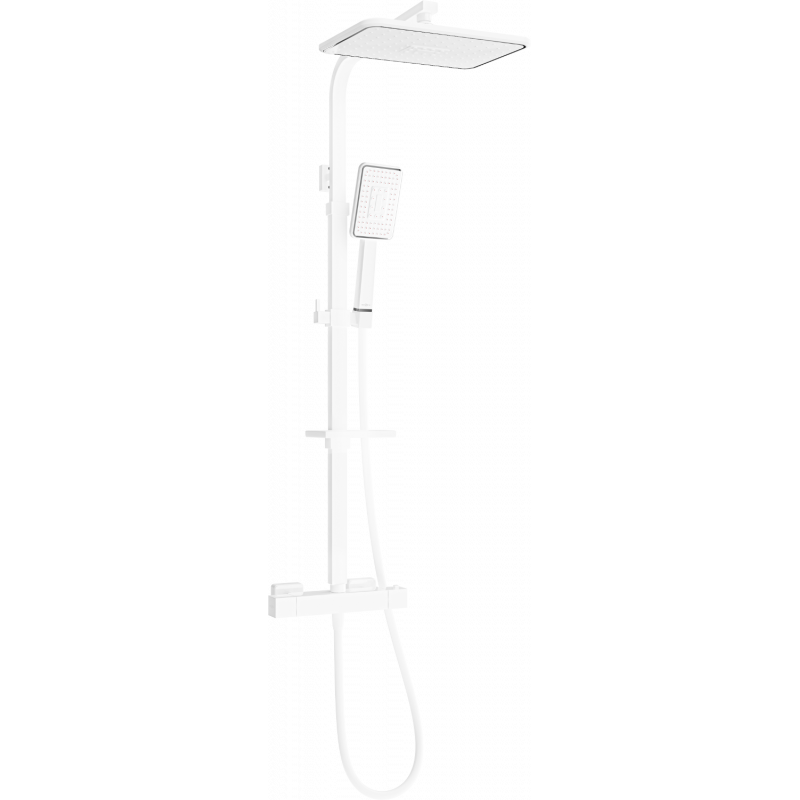 Mexen CQ54 ensemble de douche apparent avec pomme de douche et robinet thermostatique, blanc/chrome - 772505495-21