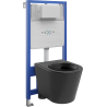 Ensemble encastré Mexen WC châssis Fenix Slim avec cuvette WC Rico, noir mat - 6103372XX85