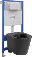 Ensemble encastré Mexen WC châssis Fenix Slim avec cuvette WC Rico, noir mat - 6103372XX85