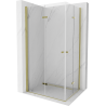 Mexen Lima Duo cabine de douche pliante 80 x 70 cm, transparent, dorée - 856-080-070-50-00-02