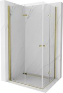 Mexen Lima Duo cabine de douche pliante 80 x 70 cm, transparente, or - 856-080-070-50-00-02