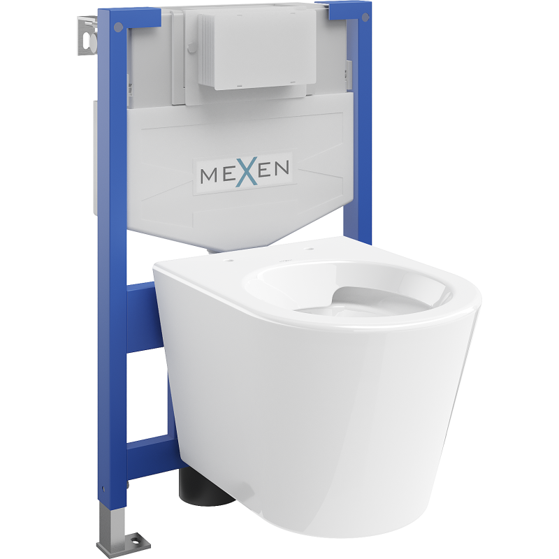 Mexen Rico ensemble encastré WC bâti-support Fenix XS-F avec cuvette WC, blanc brillant - 6803372XX00