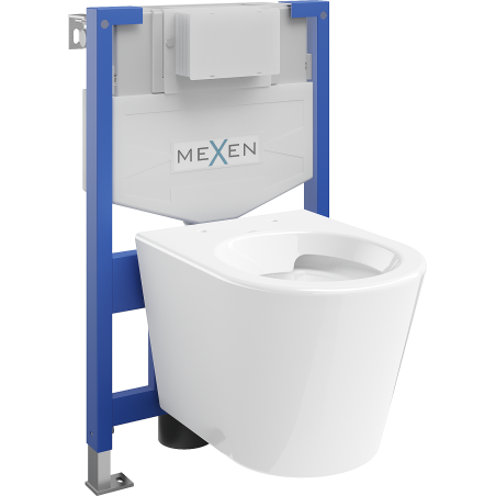 Mexen Rico ensemble encastré WC bâti-support Fenix XS-F avec cuvette WC, blanc brillant - 6803372XX00