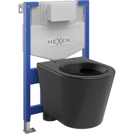 Mexen Rico ensemble encastré WC châssis Fenix XS-F avec cuvette WC, noir mat - 6803372XX85