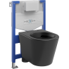 Ensemble encastrable WC cadre Fenix XS-F avec cuvette WC Rico, noir mat - 6803372XX85