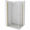 Mexen Lima Duo cabine de douche pliante 90 x 80 cm, transparent, dorée - 856-090-080-50-00-02